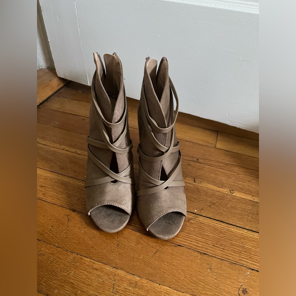 Journee Collection stiletto peep toe booties